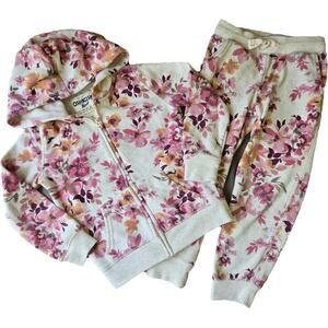 OshKosh B'gosh 4T Floral Hoodie Outfit ~ 2pc Hoodie & Joggers